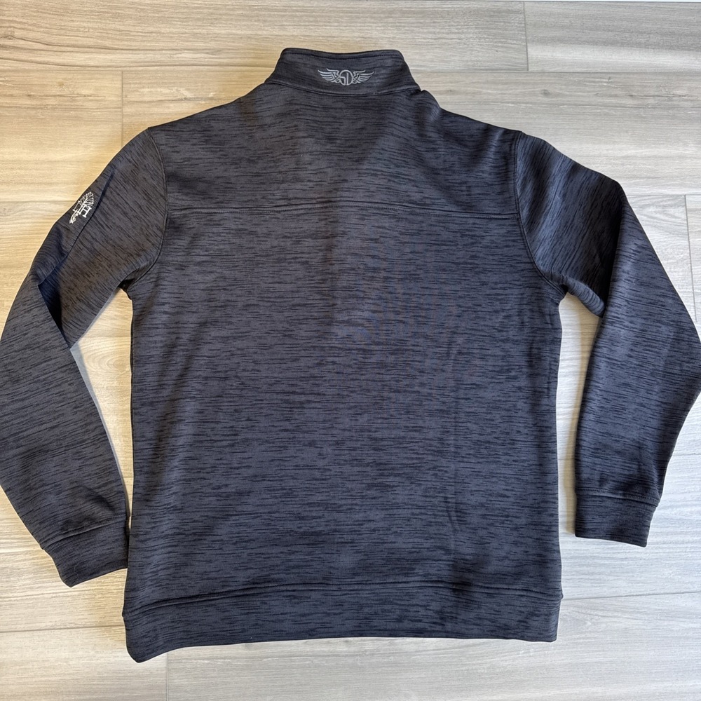 Straight Down Pull Over Men's Charcoal Gray 1/4 Zip Long Sleeve Golf Sz L L&H CC - Picture 9 of 10
